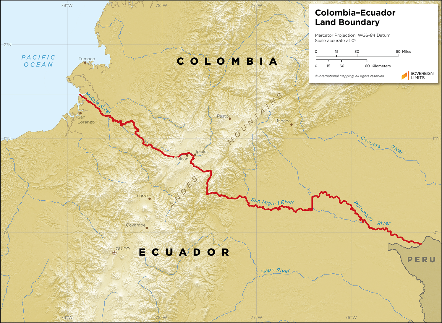 Colombia Ecuador Land Boundary Sovereign Limits