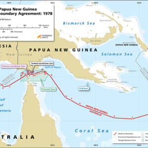 Map showing the maritime boundary between Australia and Papua New Guinea