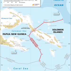 Map showing the maritime boundary between Papua New Guinea and Solomon Islands